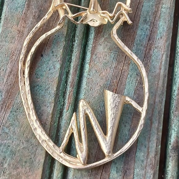 Vintage Fun Stylized Large Cat Pin Brooch Funky Grandmacore - Picture 3 of 5